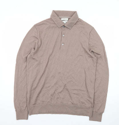 Marks and Spencer Men’s Beige Merino Henley Jumper L