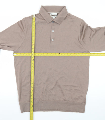 Marks and Spencer Men’s Beige Merino Henley Jumper L