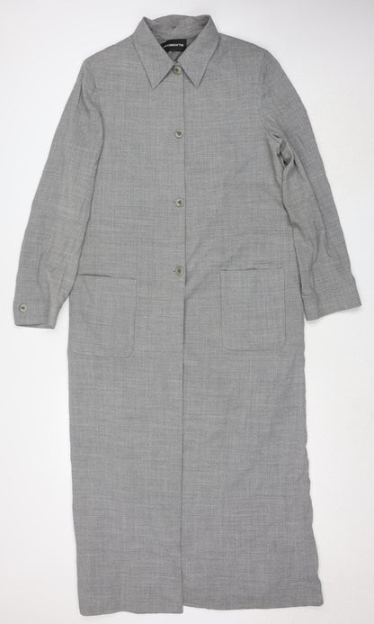 Liz Claiborne Women's Grey Long Overcoat Size 12 Wool Blend