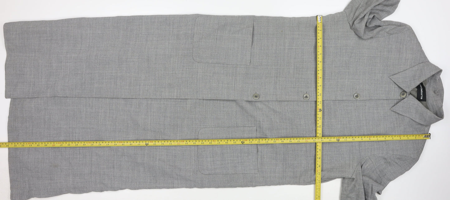Liz Claiborne Women's Grey Long Overcoat Size 12 Wool Blend