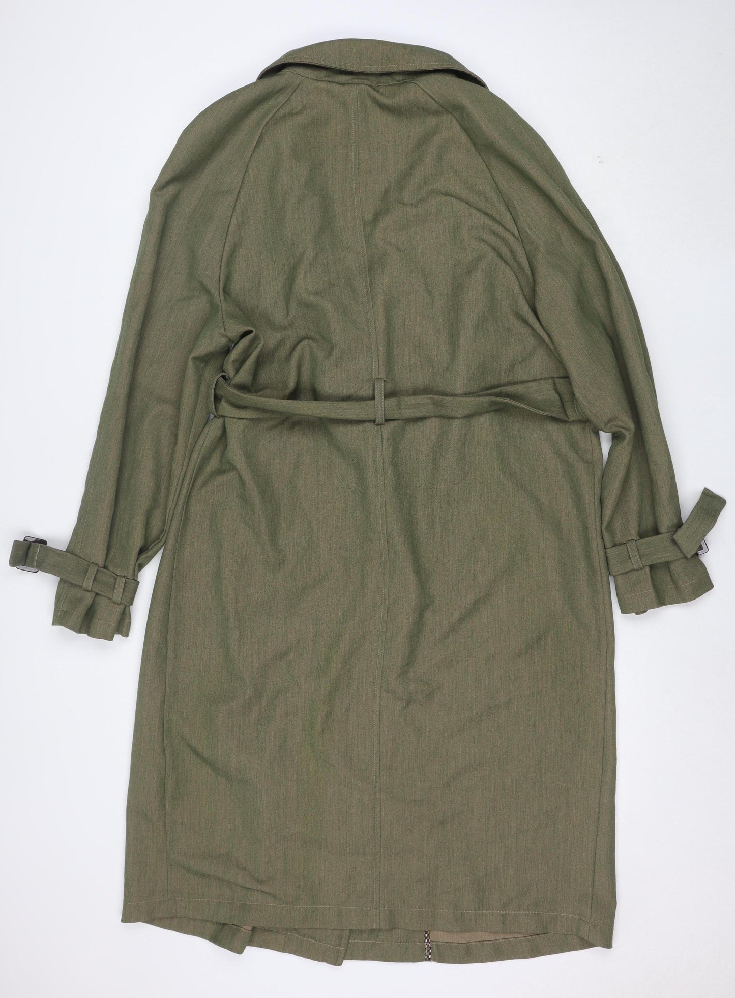 Vero Moda Women's Green Long Trench Coat Belted L