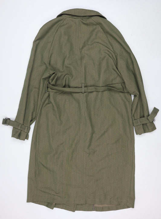 Vero Moda Women's Green Long Trench Coat Belted L