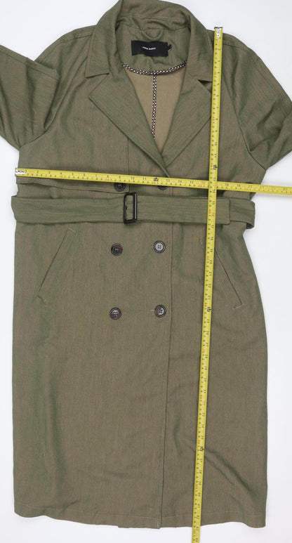 Vero Moda Women's Green Long Trench Coat Belted L