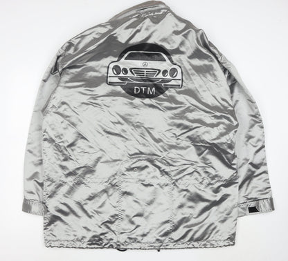 Mercedes-Benz Men’s Silver 2XL Windbreaker Jacket with Hood
