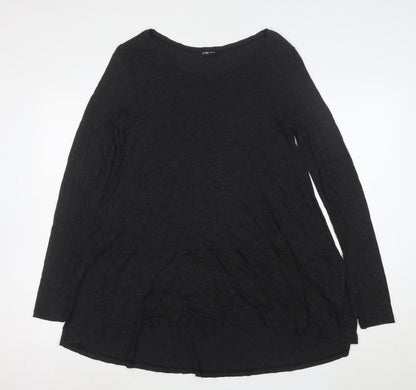 Crea Concept Women Black Long Sleeve A-Line Jersey Dress Size 12