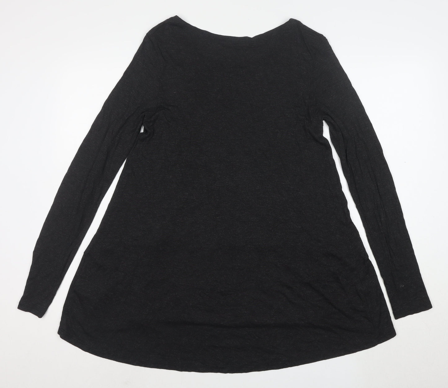 Crea Concept Women Black Long Sleeve A-Line Jersey Dress Size 12