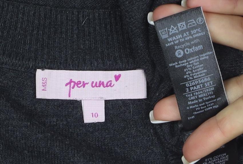 Marks and Spencer Women Grey Size 10 Knit Jumper Dress