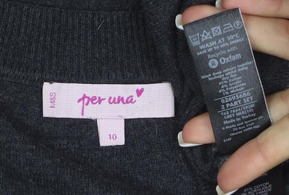 Marks and Spencer Women Grey Size 10 Knit Jumper Dress