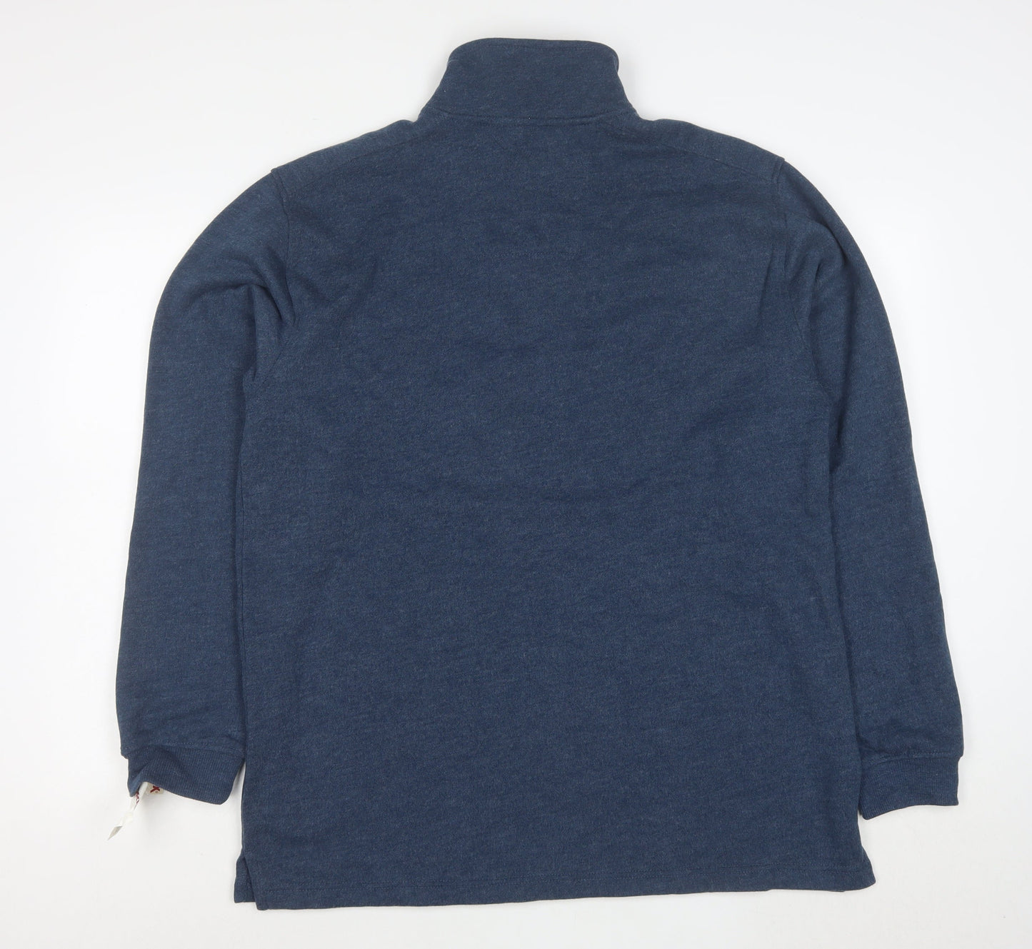 Arrow Men's Blue 1/4 Zip High Neck Cotton Blend Pullover Sweatshirt Size L