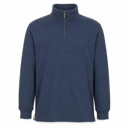 Arrow Men's Blue 1/4 Zip High Neck Cotton Blend Pullover Sweatshirt Size L
