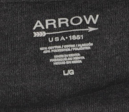 Arrow Men's Blue 1/4 Zip High Neck Cotton Blend Pullover Sweatshirt Size L