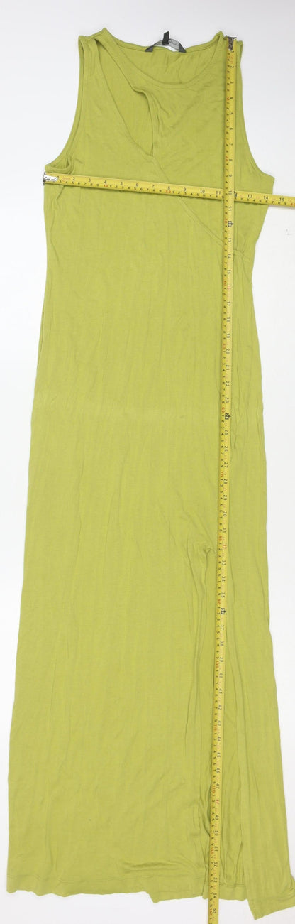 French Connection Women's Green Long Cotton Tank Dress Size L