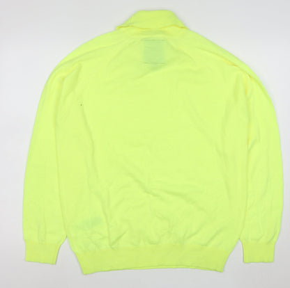 Threadbare Men's Yellow Roll Neck Lightweight Acrylic Jumper L
