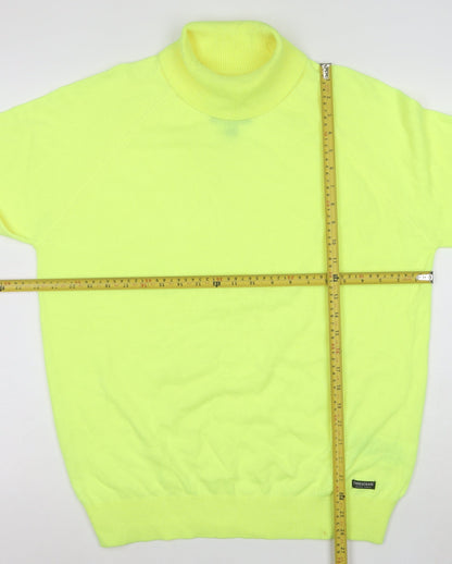 Threadbare Men's Yellow Roll Neck Lightweight Acrylic Jumper L