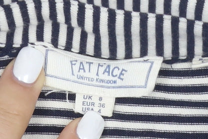 Fat Face Womens Blue Striped Button-Up Cotton Shirt Size 8