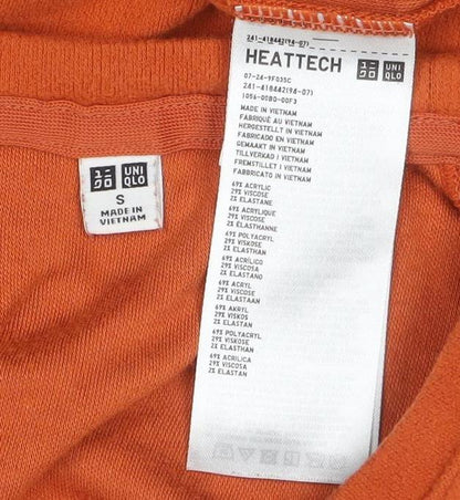 Uniqlo Women’s Orange Heattech Long Sleeve Top Size S