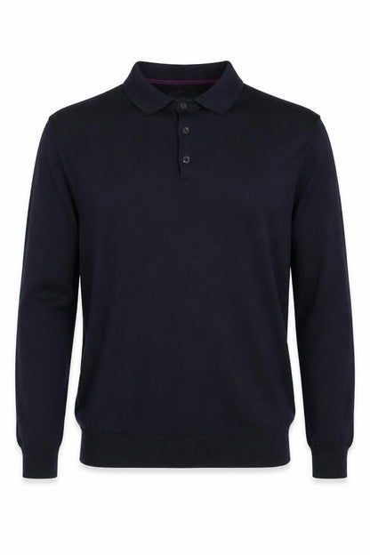 Next Men's Blue Merino Wool Collared Henley Jumper Medium
