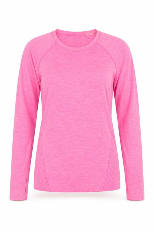H&M Women Pink Long Sleeve Sport T-Shirt Size S Slim Fit Activewear