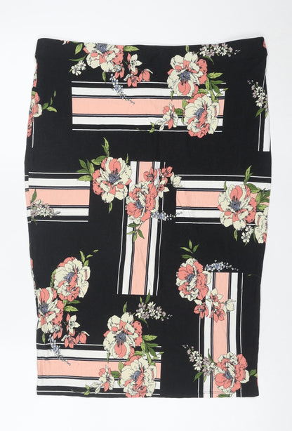 Dorothy Perkins Women’s Multicoloured Floral Stripe Jersey Pencil Skirt Size 16