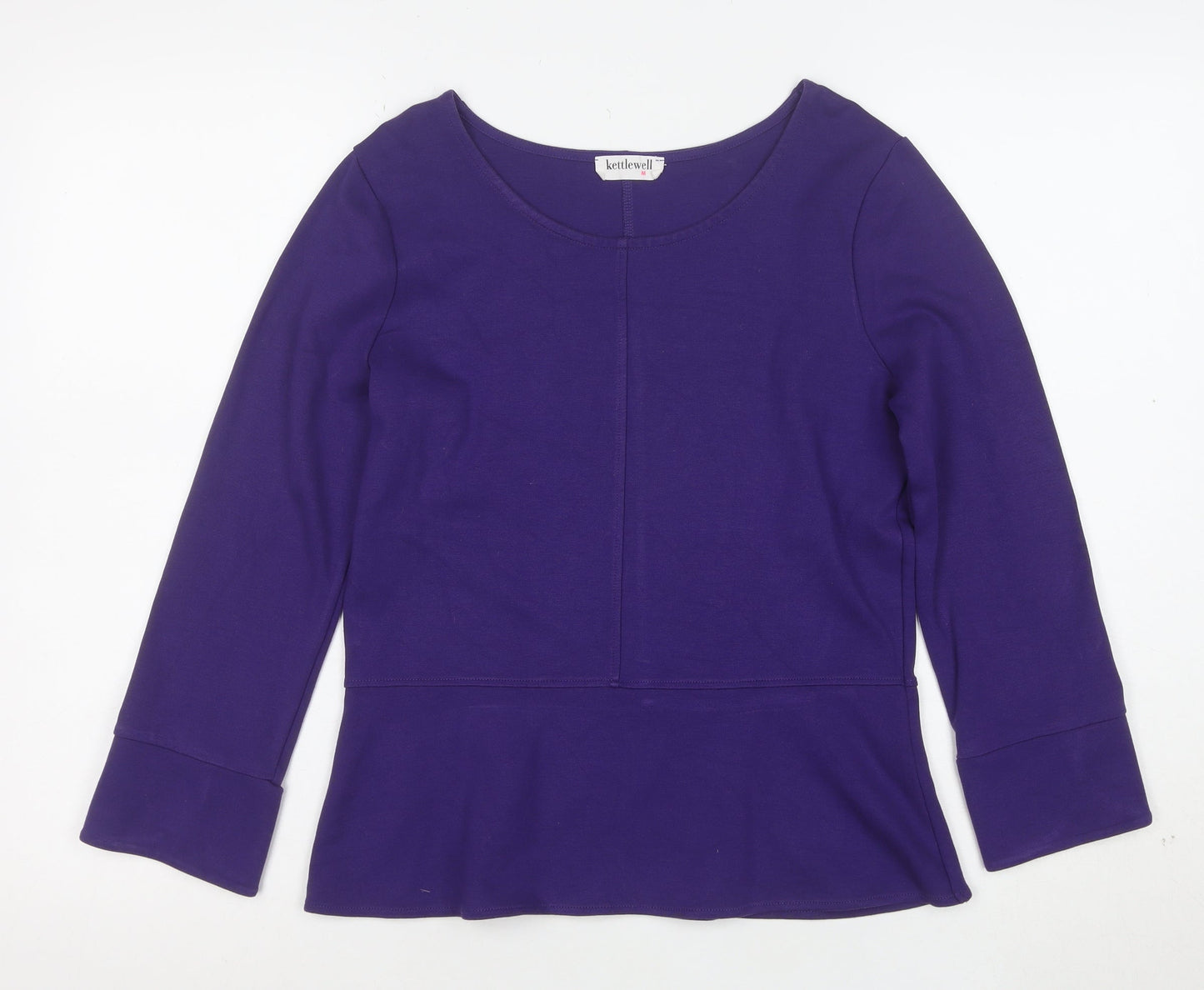 Kettlewell Women's Purple Long Sleeve Scoop Neck Jersey Blouse M