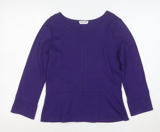 Kettlewell Women's Purple Long Sleeve Scoop Neck Jersey Blouse M
