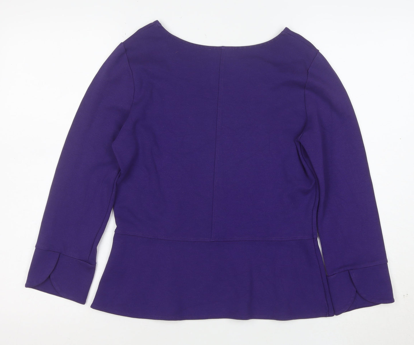 Kettlewell Women's Purple Long Sleeve Scoop Neck Jersey Blouse M