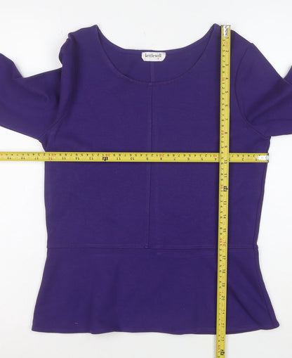 Kettlewell Women's Purple Long Sleeve Scoop Neck Jersey Blouse M