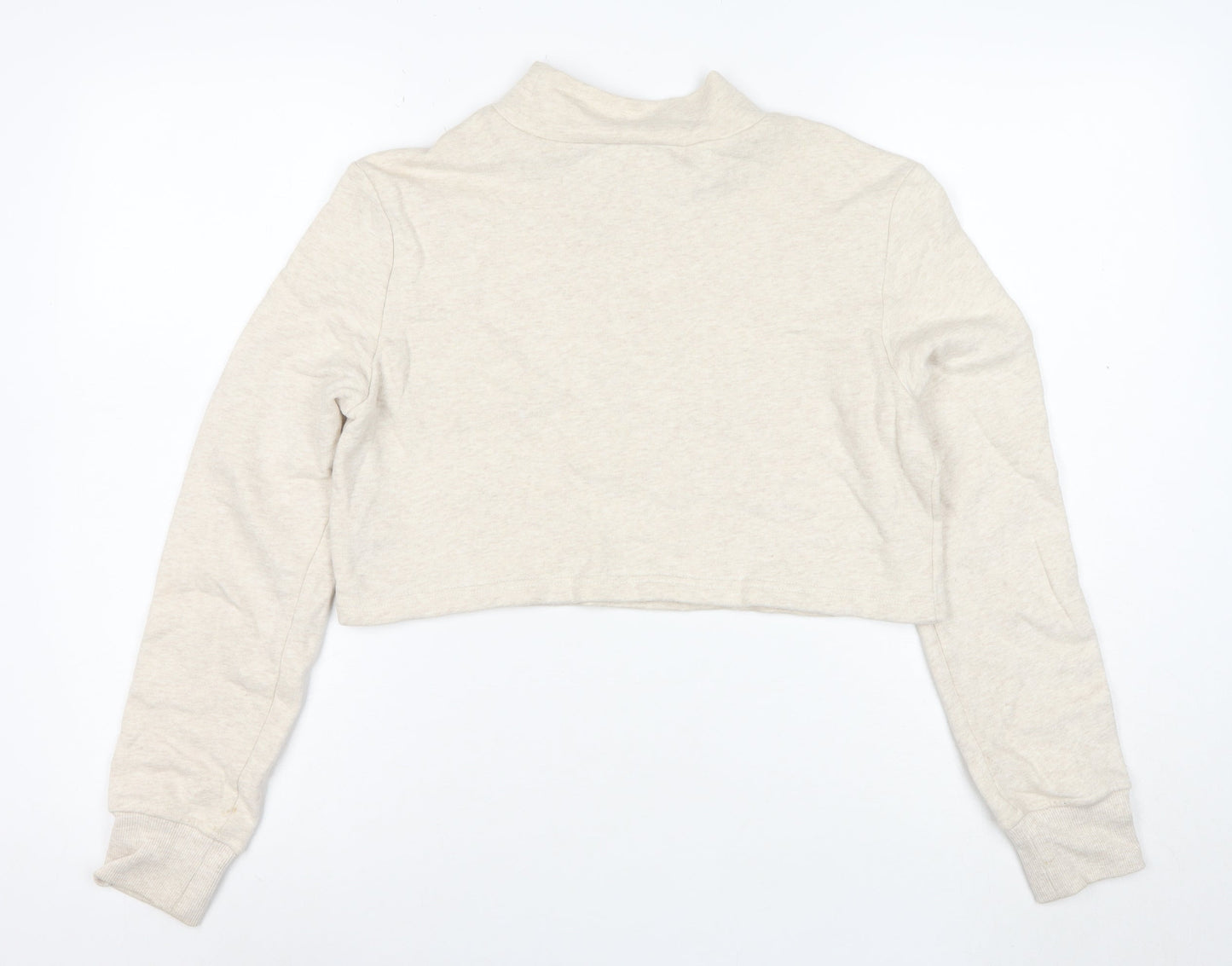 Monki Women Beige XS Cropped Pullover Sweatshirt