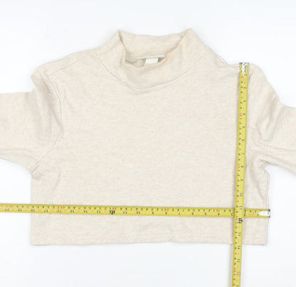 Monki Women Beige XS Cropped Pullover Sweatshirt