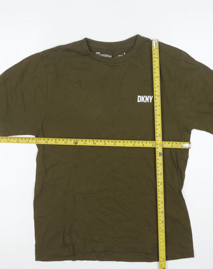 DKNY Women’s Green Cotton Short Sleeve Basic Crew T-Shirt Size S