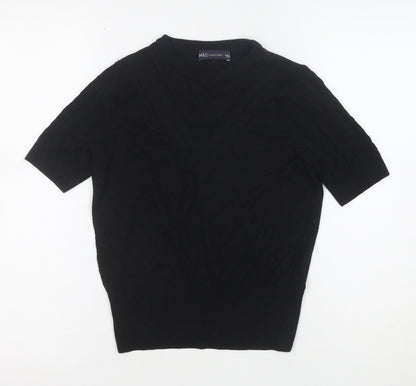 Marks and Spencer Women's Black Knit Short Sleeve Top Size 8