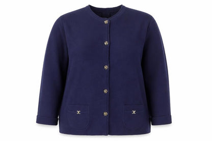 Classics Women's Blue Wool Blend Long Sleeve Cardigan Size 20
