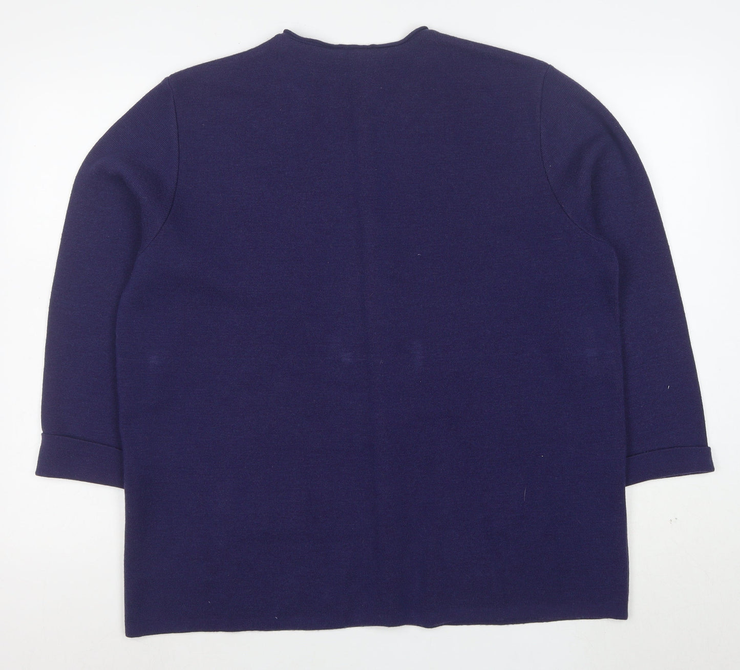 Classics Women's Blue Wool Blend Long Sleeve Cardigan Size 20