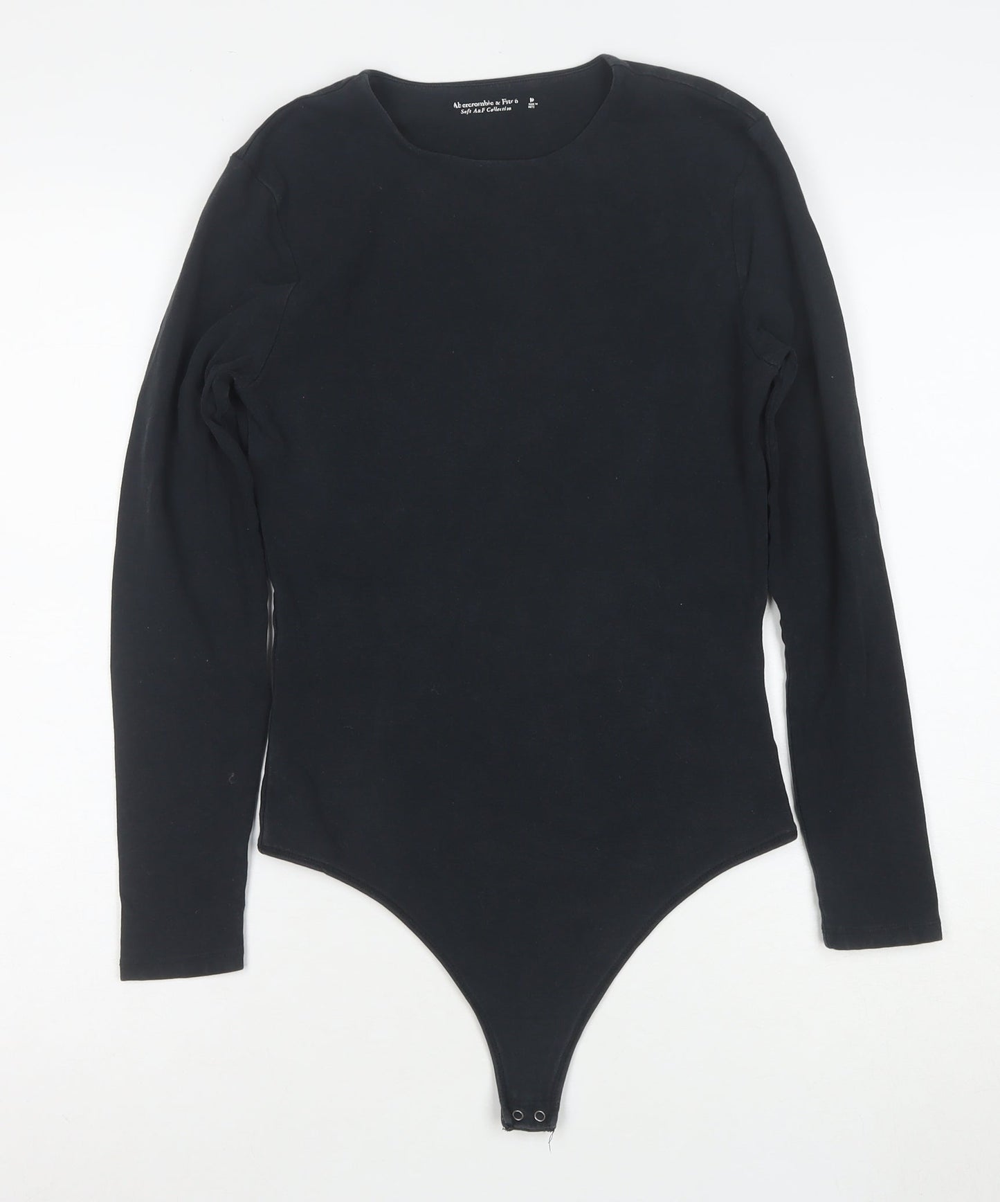 Abercrombie & Fitch Women Black Long Sleeve Bodysuit M Soft AF Collection