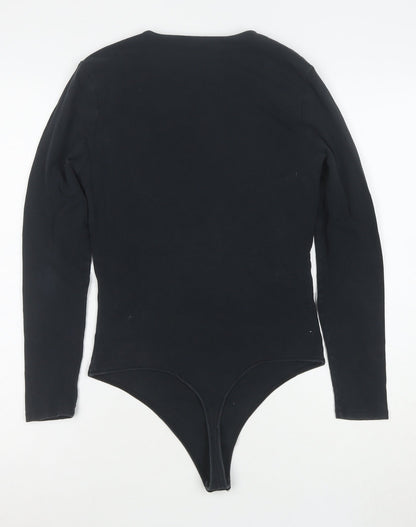 Abercrombie & Fitch Women Black Long Sleeve Bodysuit M Soft AF Collection