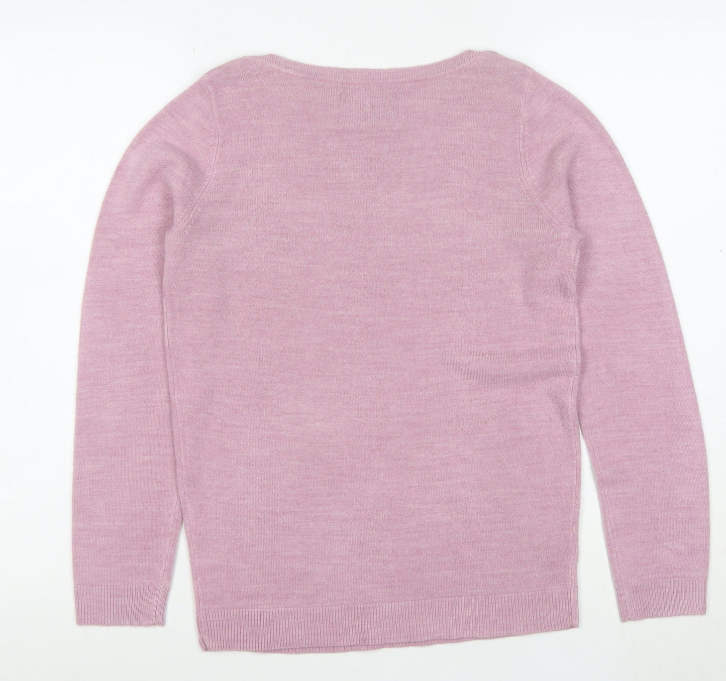 Maine New England Womens Pink Wool Blend Crew Neck Jumper Size 8