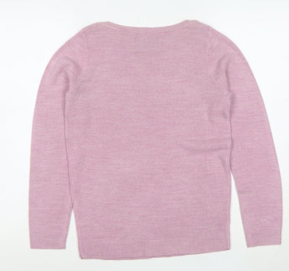 Maine New England Womens Pink Wool Blend Crew Neck Jumper Size 8