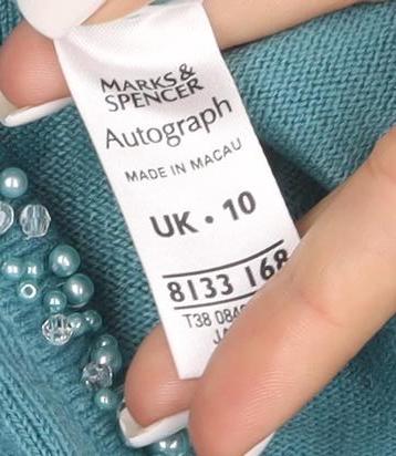 Marks and Spencer Women Blue Beaded Acrylic Long Sleeve Cardigan Size 10