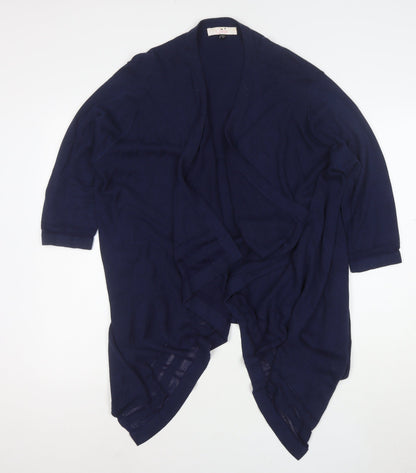 Julipa Women's Blue 3/4 Sleeve Open Cardigan Size 12/14