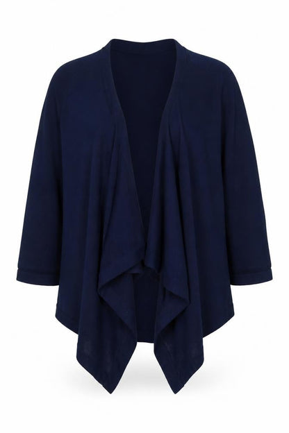 Julipa Women's Blue 3/4 Sleeve Open Cardigan Size 12/14
