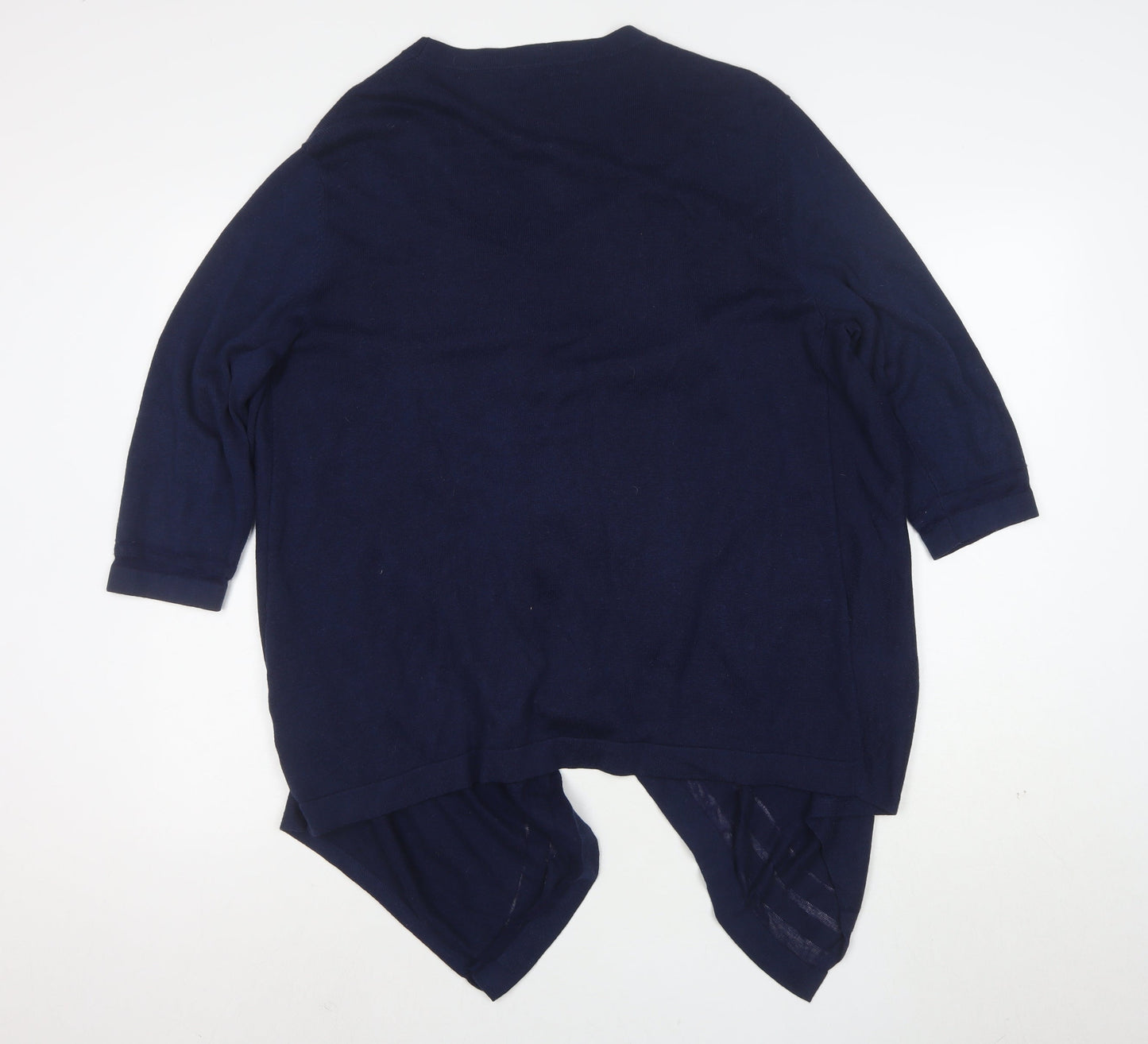Julipa Women's Blue 3/4 Sleeve Open Cardigan Size 12/14