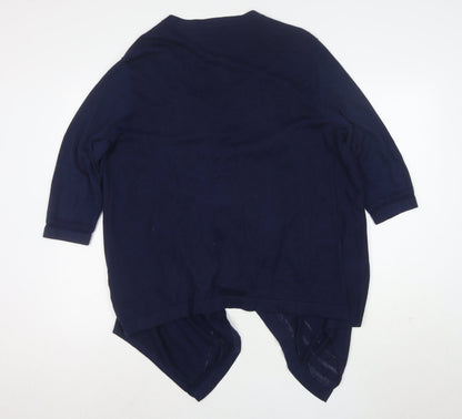 Julipa Women's Blue 3/4 Sleeve Open Cardigan Size 12/14