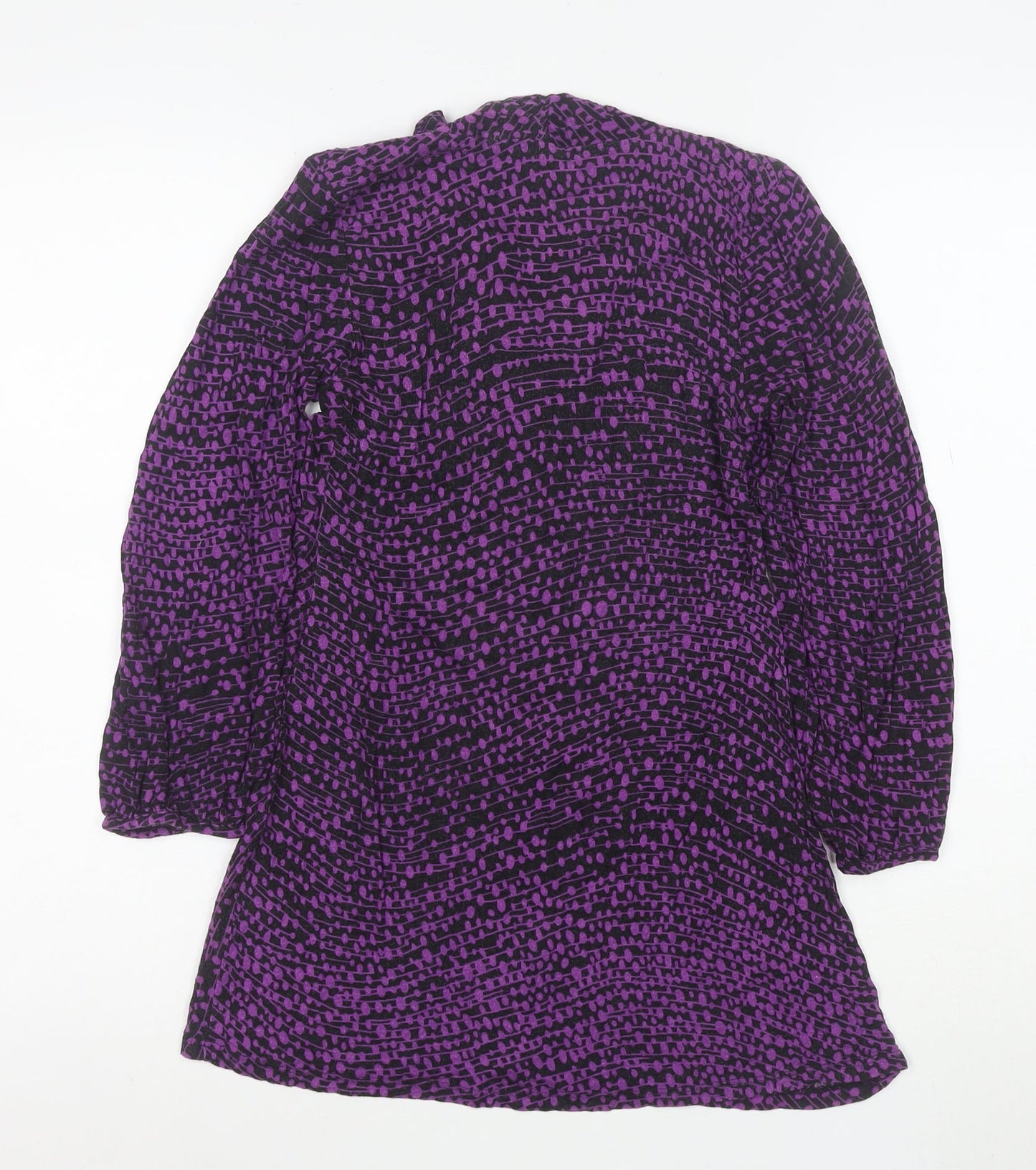 Monsoon Womens Purple Black Viscose Long Sleeve Tunic UK 8