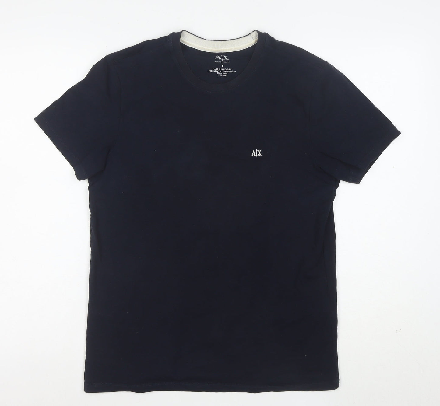 Armani Exchange Men's Black Cotton Crew Neck Short Sleeve T-Shirt Size S