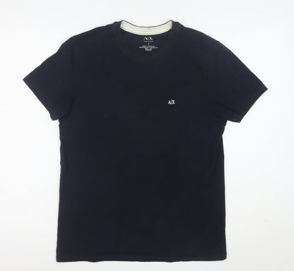 Armani Exchange Men's Black Cotton Crew Neck Short Sleeve T-Shirt Size S