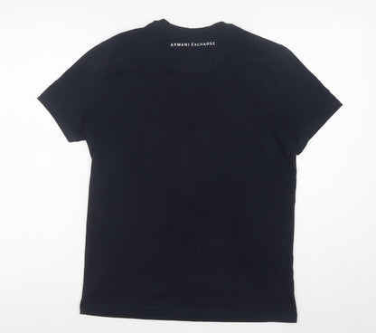 Armani Exchange Men's Black Cotton Crew Neck Short Sleeve T-Shirt Size S
