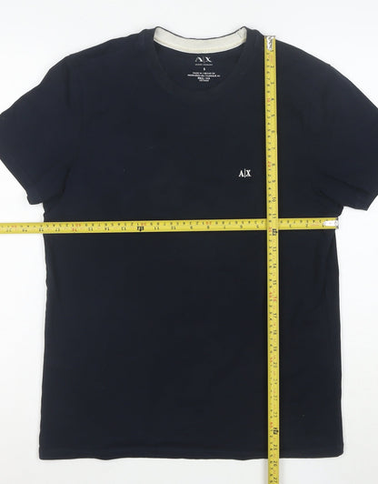 Armani Exchange Men's Black Cotton Crew Neck Short Sleeve T-Shirt Size S