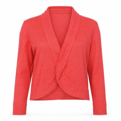 Eliza J Women's Red Knit V-Neck Long Sleeve Cardigan M