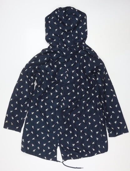 Denim Co Women Blue Flamingo Hooded Parka Jacket Size S