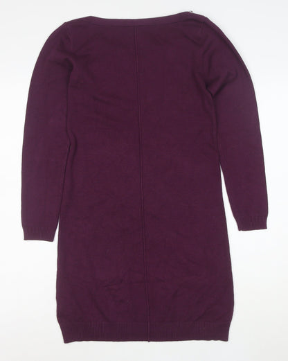 Intuition Women Purple Size 10 Jumper Dress Knit Long Sleeve